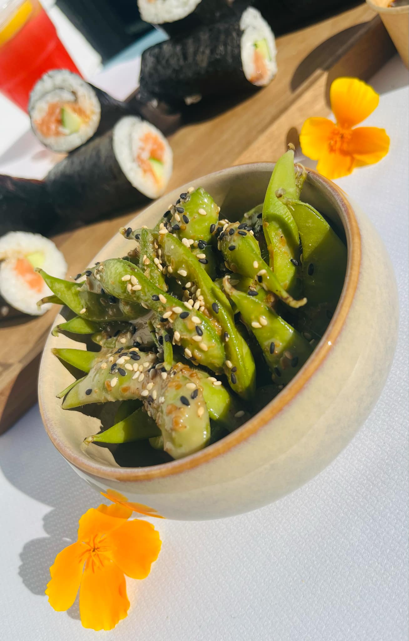 2. Edamame bønner med goma dressing